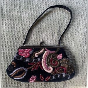 Embroidered beaded mini clutch by J Jill
